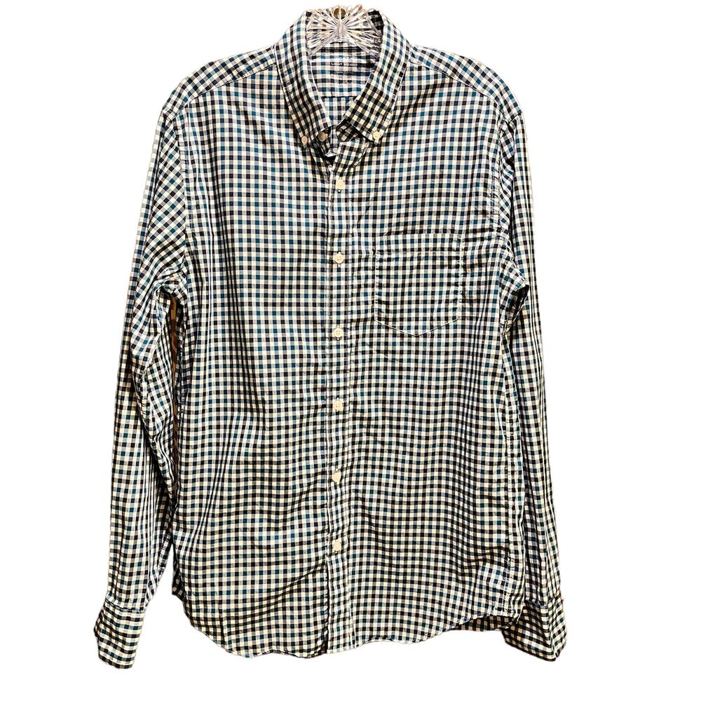 J Crew Slim fit Men's Button Front Shirt Men's Size M Blue White